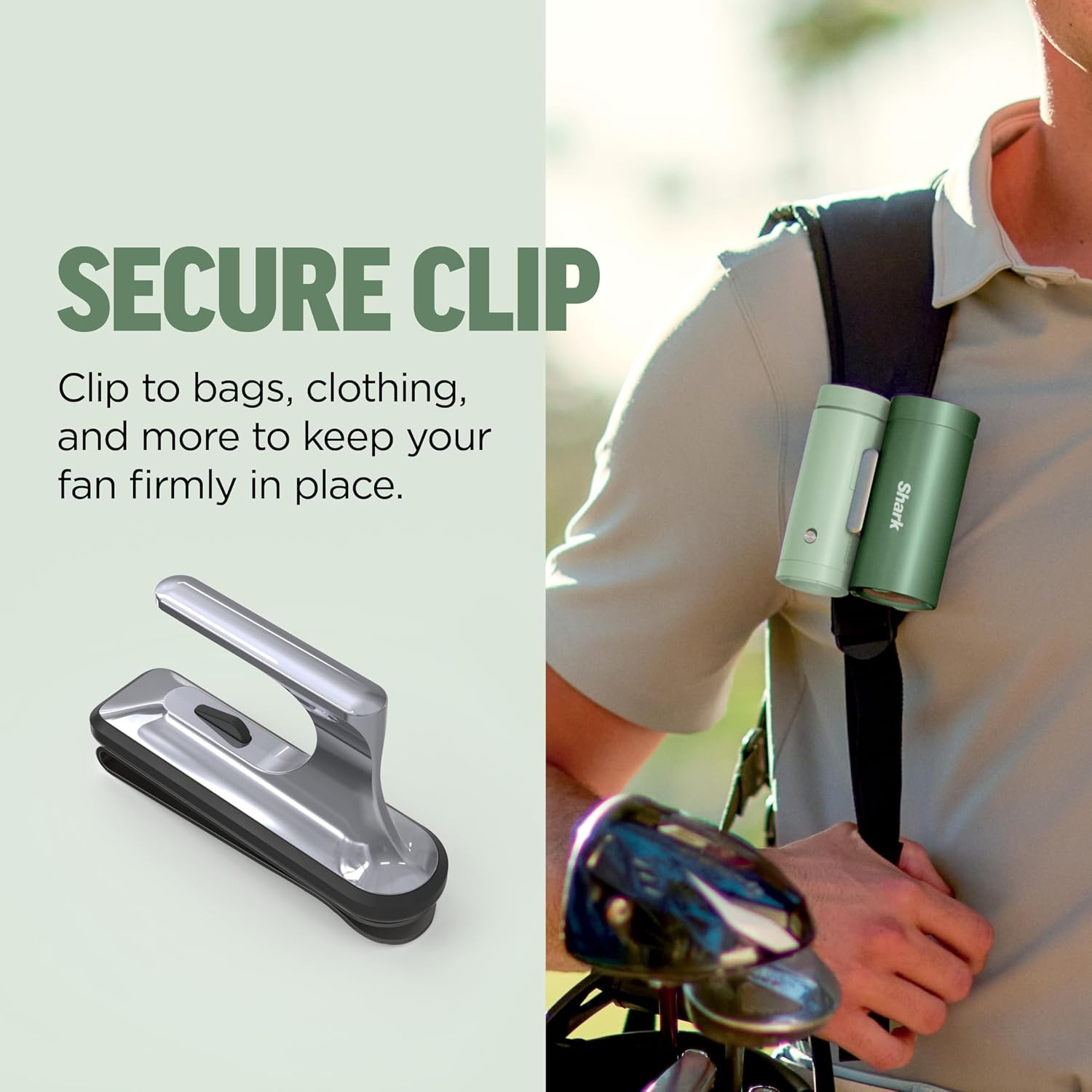 image:imageShark ChillPill Clip Attachment Charcoal FA02XCLIP Secure Clip Attaches Fan to Belts and More Ideal for HandsFree Portable CoolingClip