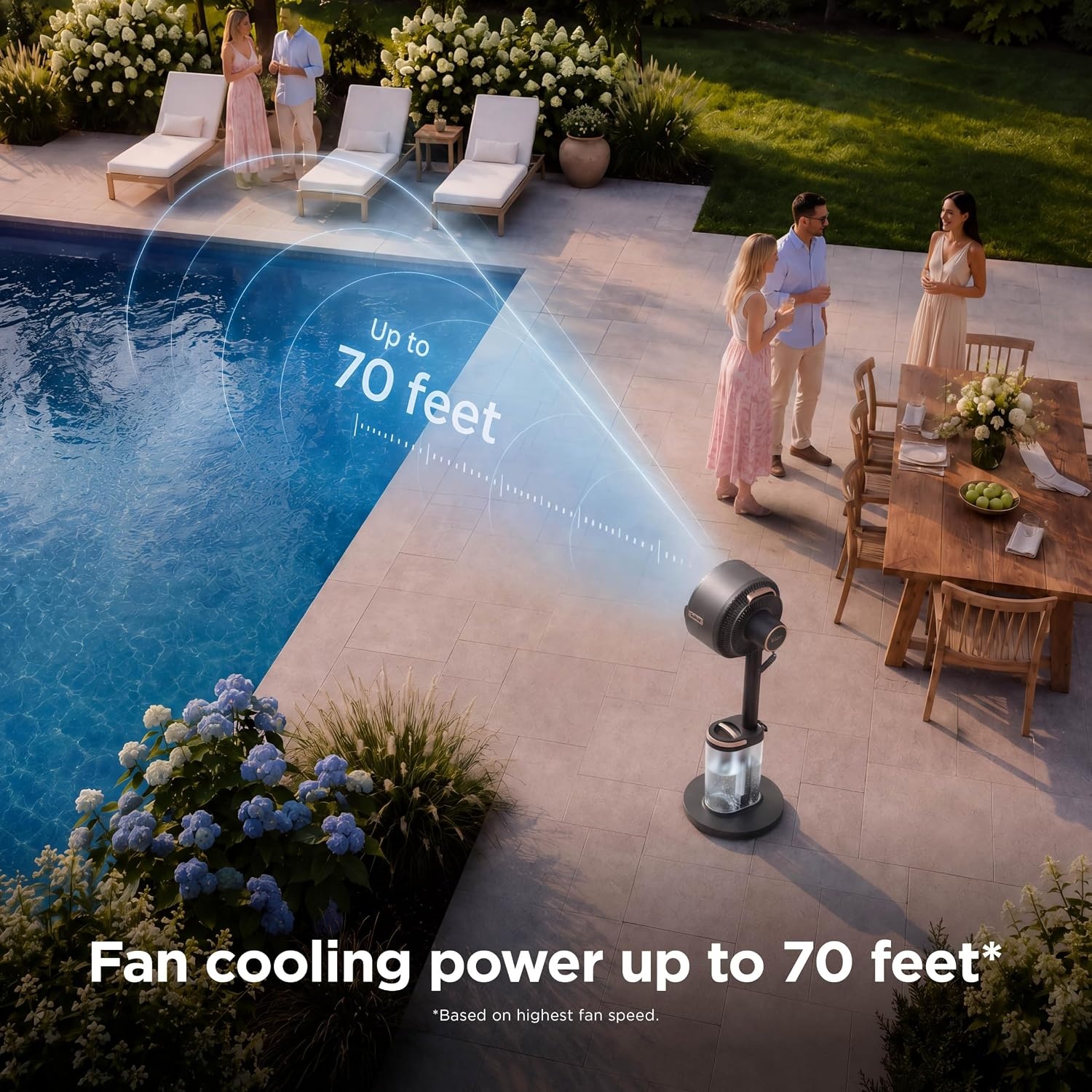 image:imageShark FlexBreeze Pro Mist 2in1 Fan with Integrated Mist White FA302WH CordedCordless Pedestal to Tabletop up to 24Hr Battery up to 70 Ft of Power 5 Speeds with Integrated Misting TankWhite FlexBreeze ProMist w Portable Tank