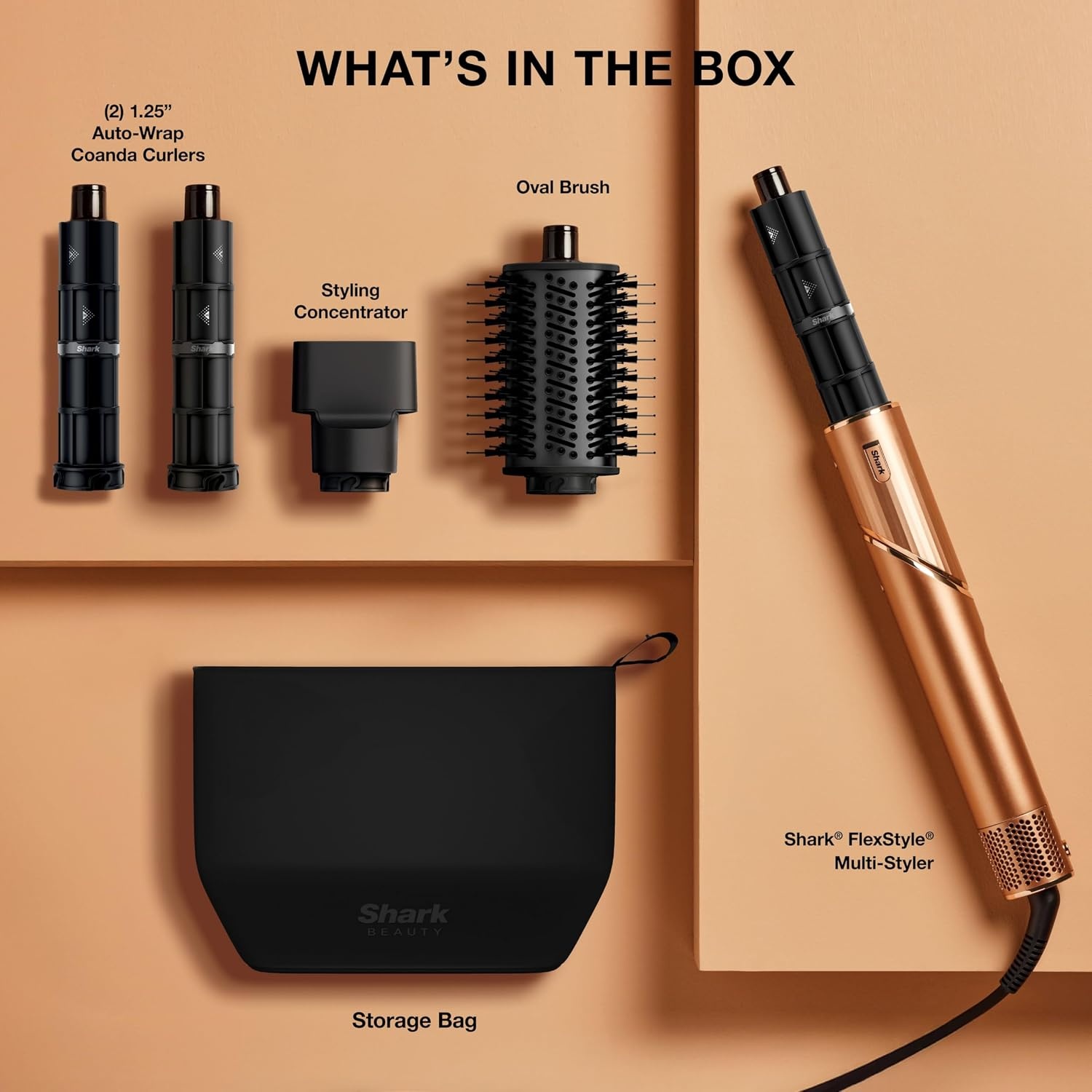 image:imageShark FlexStyle Air MultiStyler amp Drying System Coanda Copper HD433CP No Heat Damage One Twist between Dryer amp Styler 4 Heat3 Airflow Settings Cool ShotFlexstyleCopper