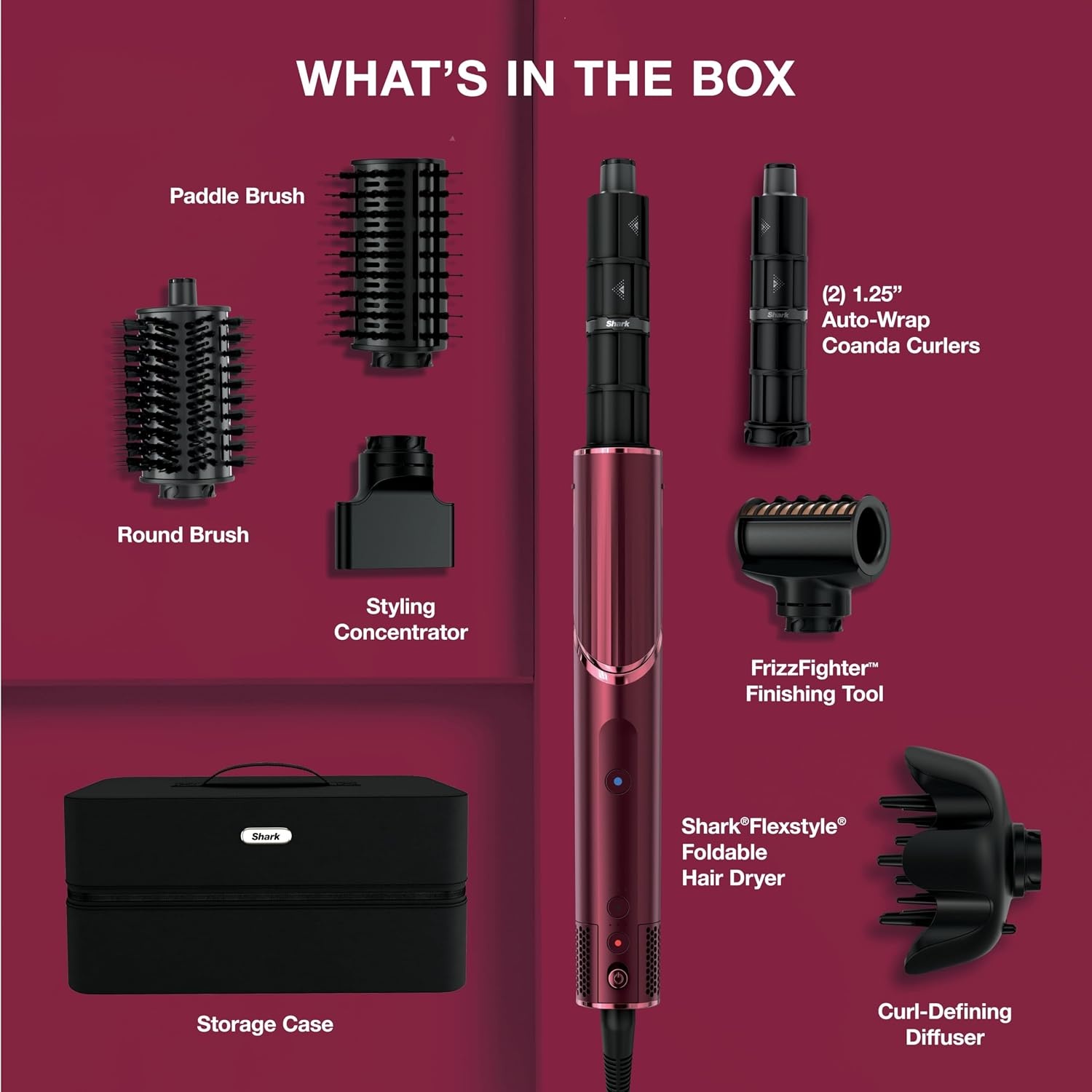 image:imageShark FlexStyle Air MultiStyler amp Drying System Coanda Copper HD433CP No Heat Damage One Twist between Dryer amp Styler 4 Heat3 Airflow Settings Cool ShotAll Hair Types Case