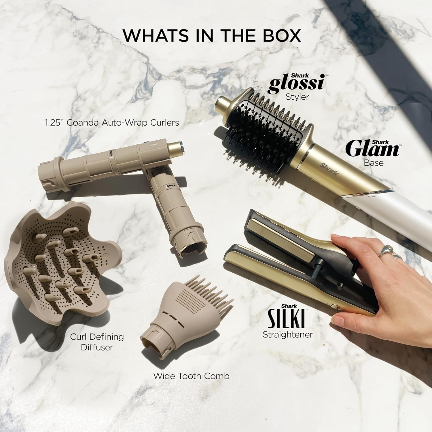 image:imageShark FlexStyle Glam CeramicPowerful Air StylingDrying System HD6052SPK Silki Straightener Glossi Air Glosser WideTooth Comb amp Diffuser Scalp ShieldCurly Coily Hair