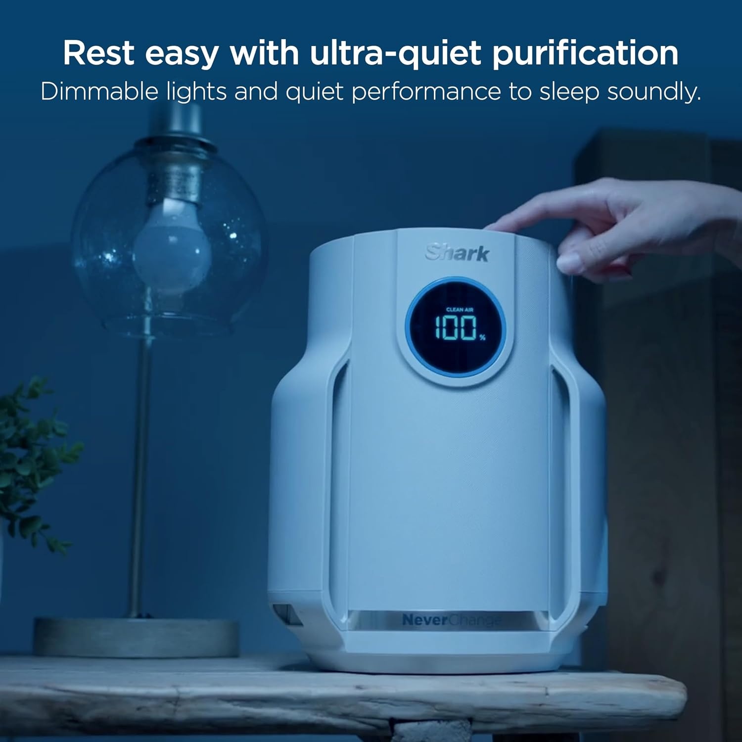 image:imageShark NeverChange Compact Pro Air Purifier HP071BRN Winter Fog For Bedroom Nursery Home Office Dorm HEPAExceeding Filter Captures Pollutants Pet Dander Dust Odor Smoke and MoreLilac 250 sq ft