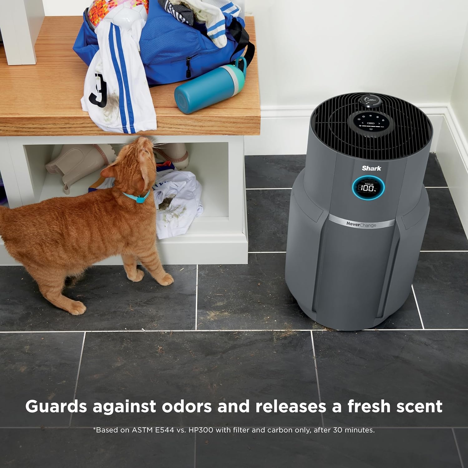 image:imageShark NeverChange Compact Pro Air Purifier HP071BRN Winter Fog For Bedroom Nursery Home Office Dorm HEPAExceeding Filter Captures Pollutants Pet Dander Dust Odor Smoke and MoreWhite 1400 sq ft