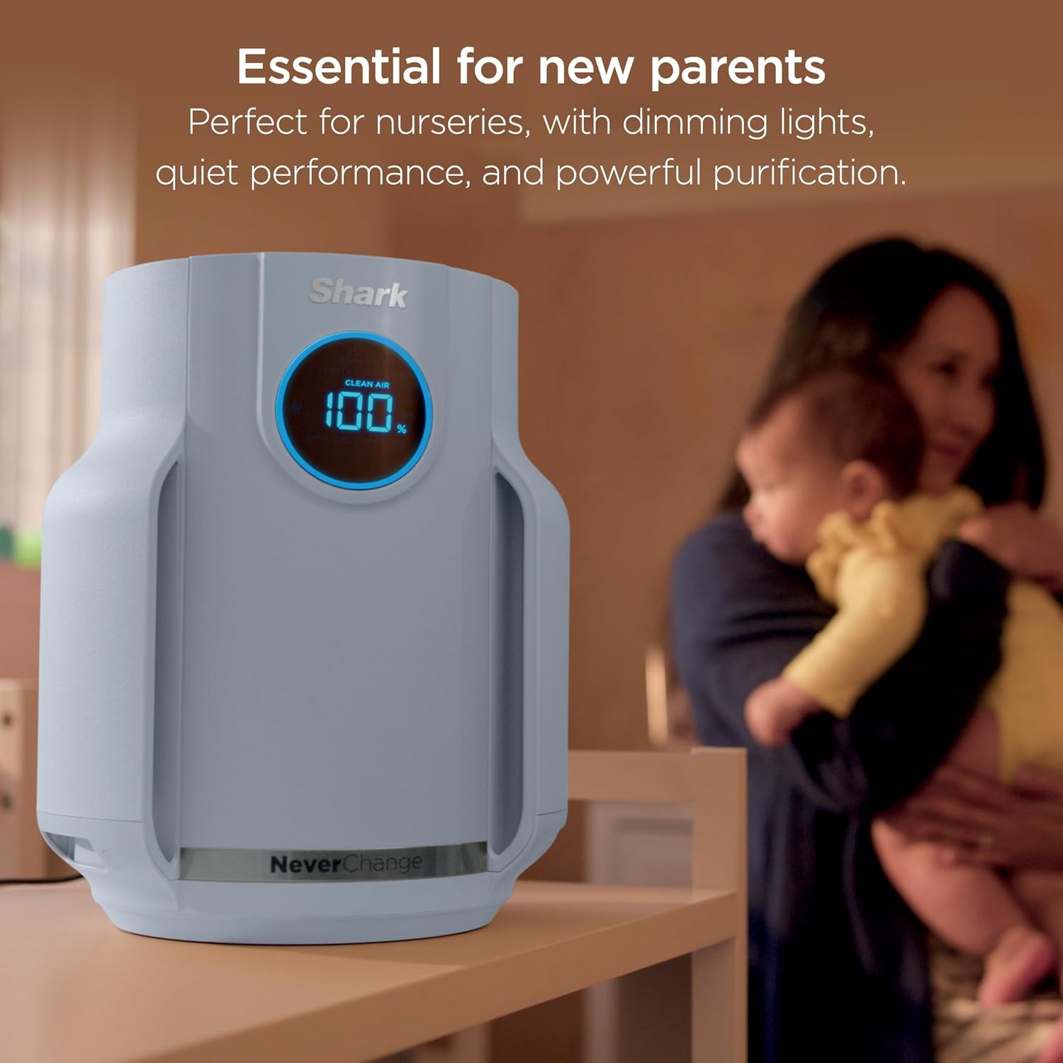 image:imageShark NeverChange Compact Pro Air Purifier HP071BRN Winter Fog For Bedroom Nursery Home Office Dorm HEPAExceeding Filter Captures Pollutants Pet Dander Dust Odor Smoke and MoreWinter Fog 250 sq ft