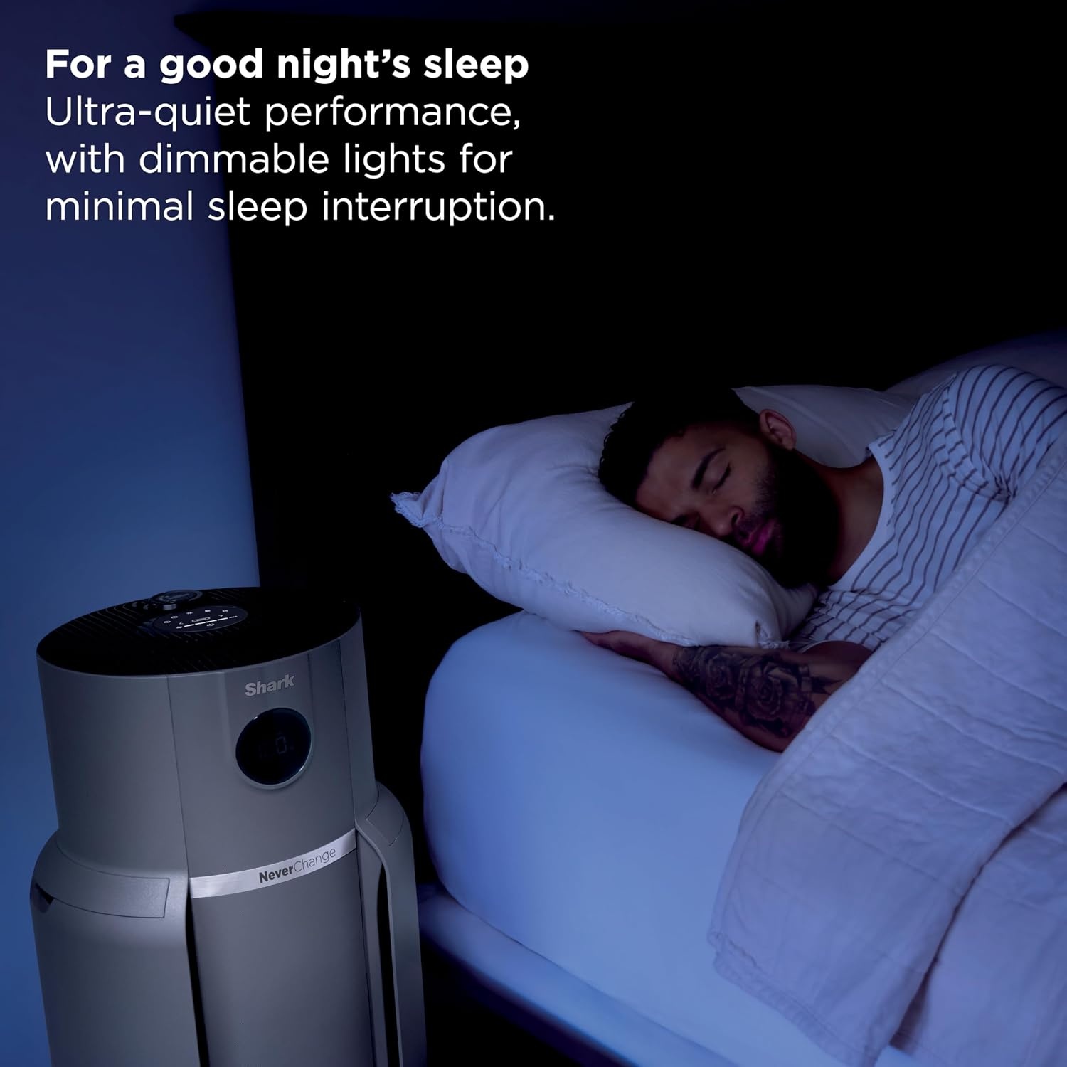 image:imageShark NeverChange Compact Pro Air Purifier HP071BRN Winter Fog For Bedroom Nursery Home Office Dorm HEPAExceeding Filter Captures Pollutants Pet Dander Dust Odor Smoke and MoreWhite 1400 sq ft