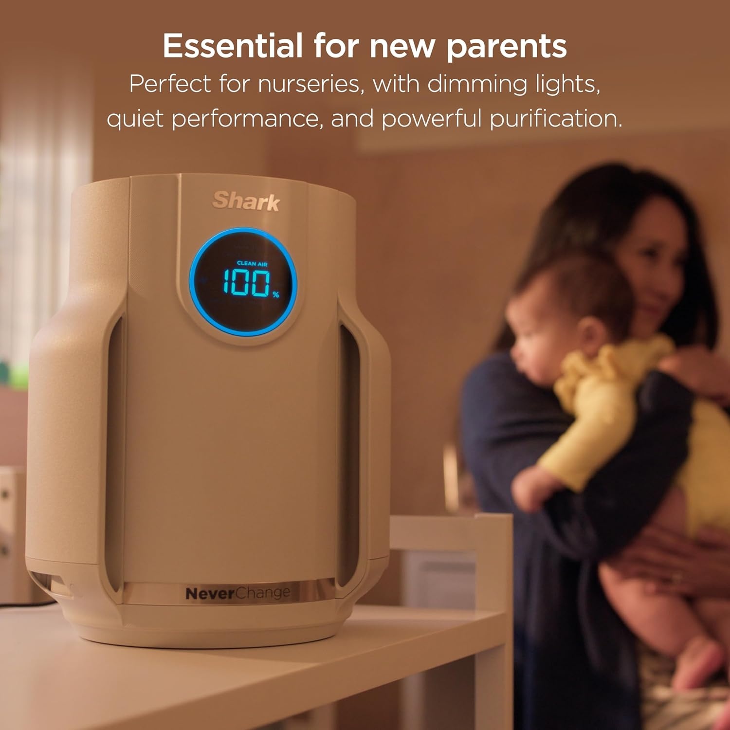 image:imageShark NeverChange Compact Pro Air Purifier HP071BRN Winter Fog For Bedroom Nursery Home Office Dorm HEPAExceeding Filter Captures Pollutants Pet Dander Dust Odor Smoke and MoreLilac 250 sq ft