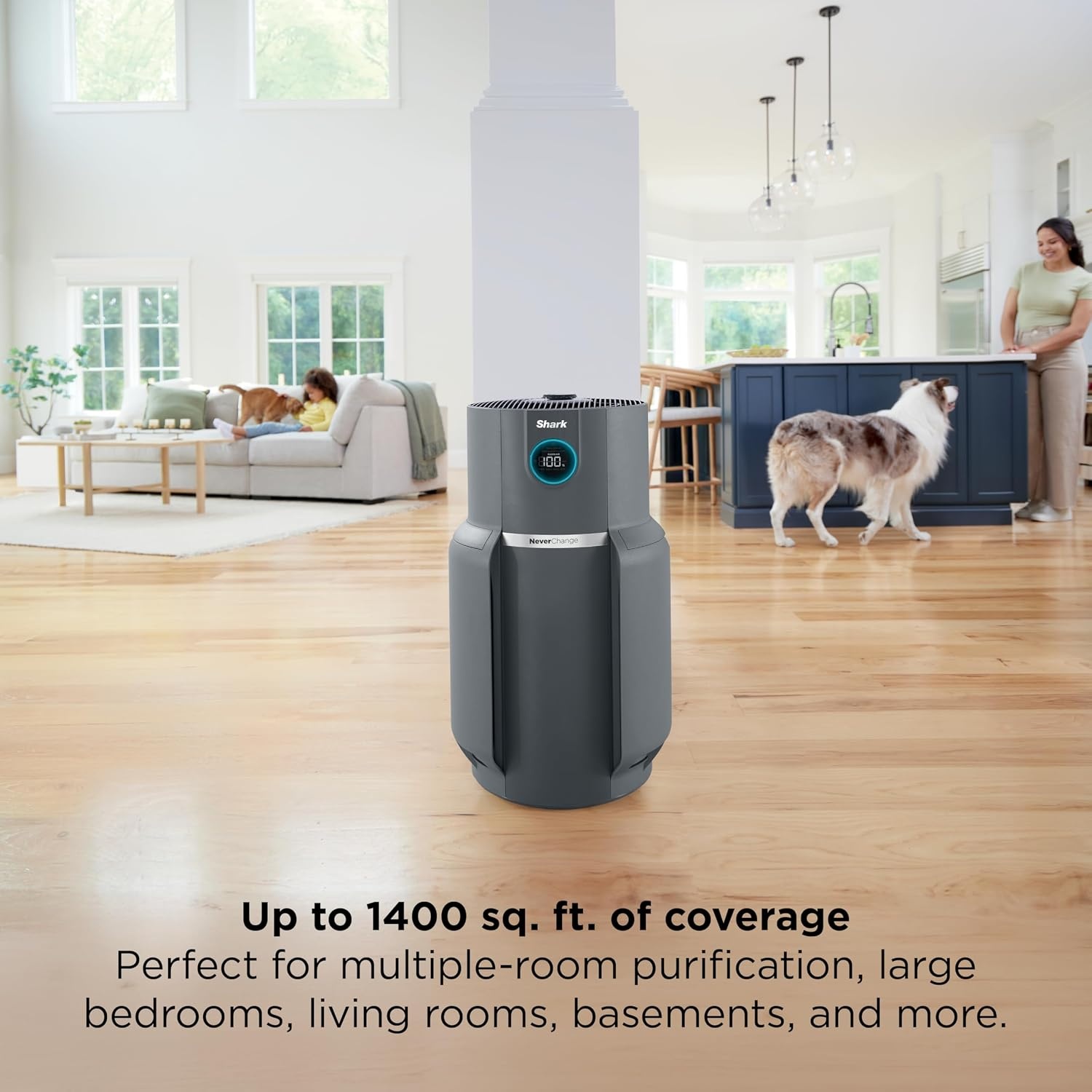 image:imageShark NeverChange Compact Pro Air Purifier HP071BRN Winter Fog For Bedroom Nursery Home Office Dorm HEPAExceeding Filter Captures Pollutants Pet Dander Dust Odor Smoke and MoreWhite 1400 sq ft