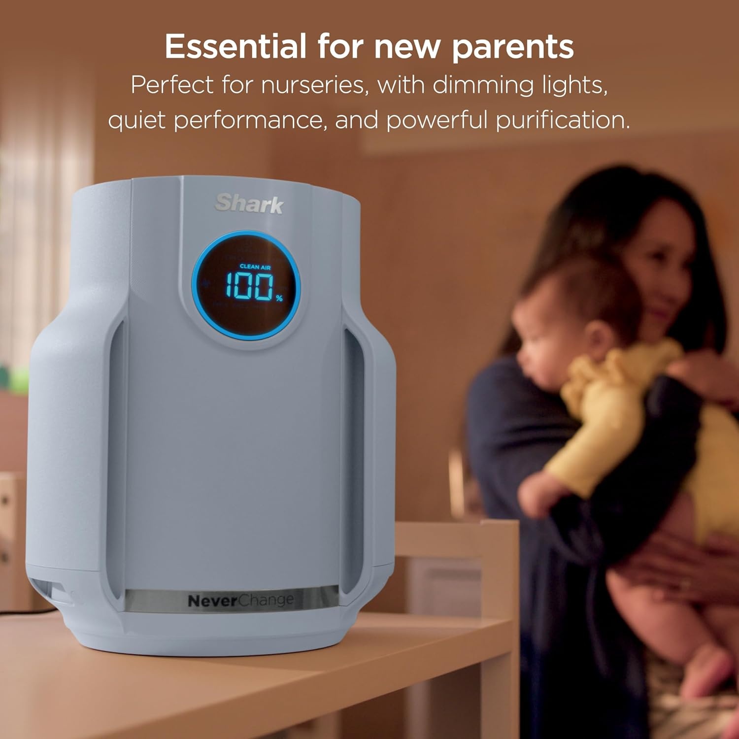 image:imageShark NeverChange Compact Pro Air Purifier HP071BRN Winter Fog For Bedroom Nursery Home Office Dorm HEPAExceeding Filter Captures Pollutants Pet Dander Dust Odor Smoke and MoreDark Grey 250 sq ft 2Pack