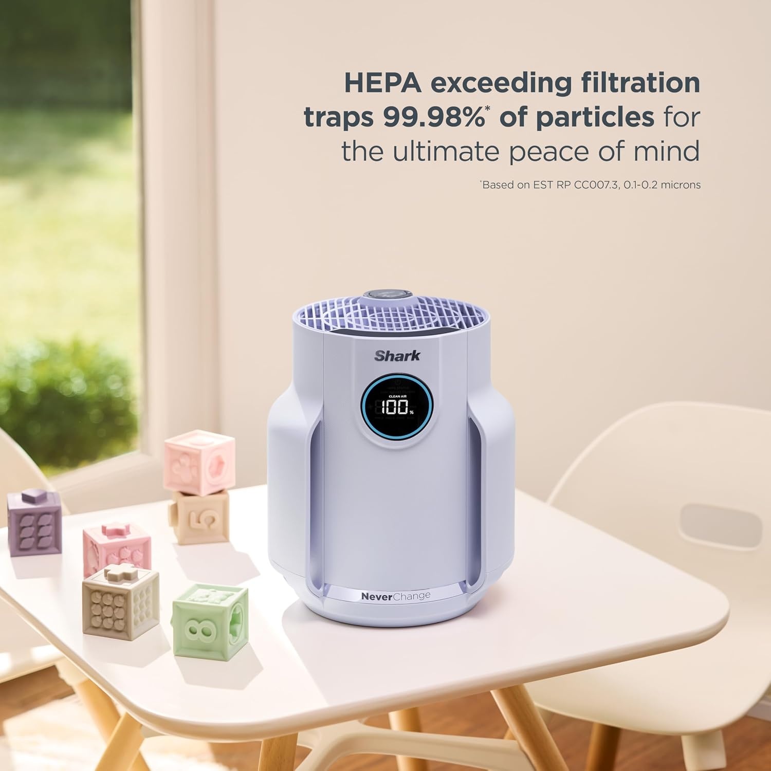 image:imageShark NeverChange Compact Pro Air Purifier HP071BRN Winter Fog For Bedroom Nursery Home Office Dorm HEPAExceeding Filter Captures Pollutants Pet Dander Dust Odor Smoke and MoreLilac 250 sq ft