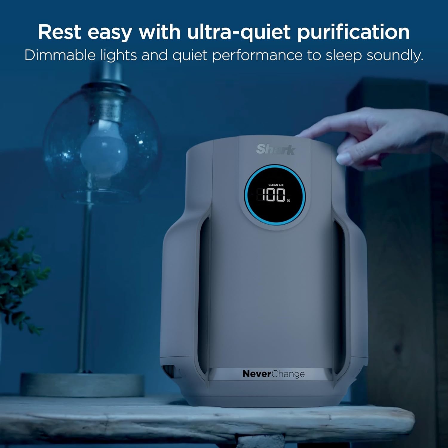 image:imageShark NeverChange Compact Pro Air Purifier HP071BRN Winter Fog For Bedroom Nursery Home Office Dorm HEPAExceeding Filter Captures Pollutants Pet Dander Dust Odor Smoke and MoreWinter Fog 250 sq ft