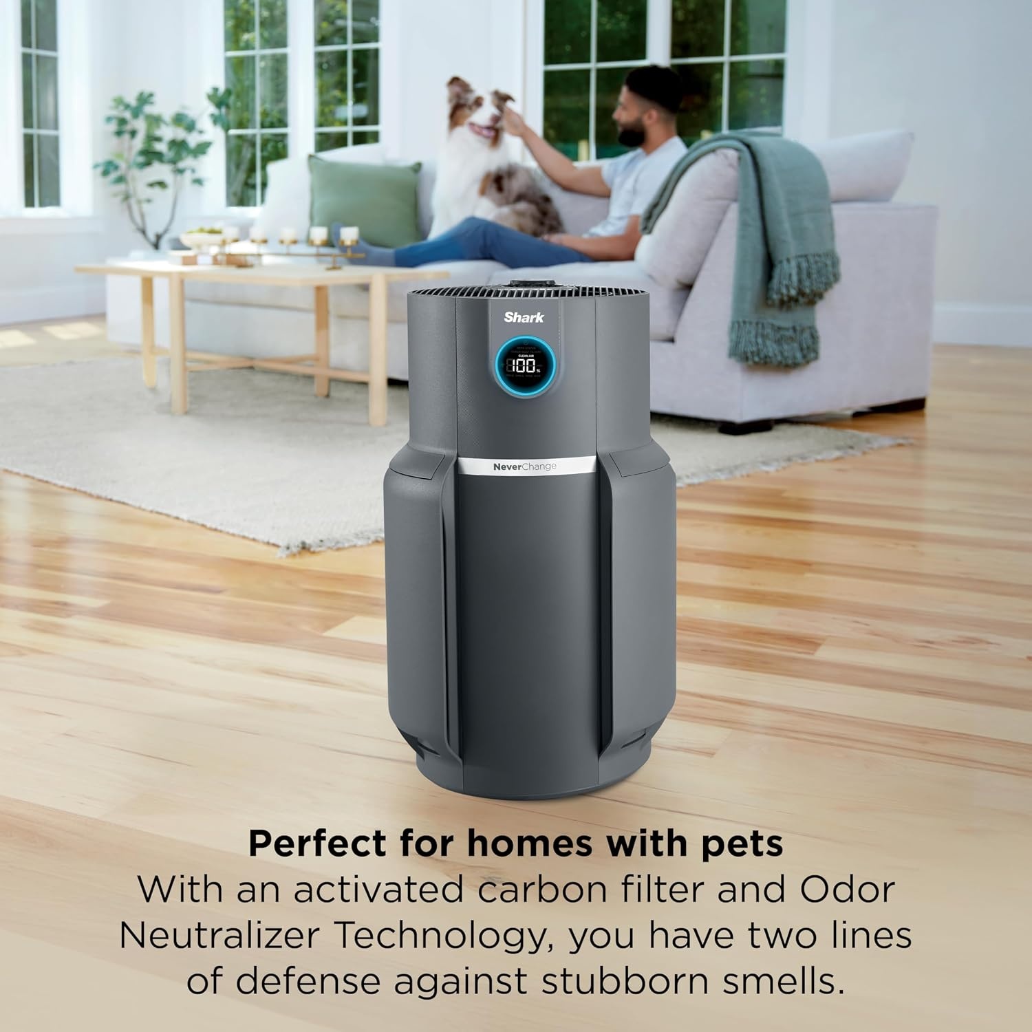 image:imageShark NeverChange Compact Pro Air Purifier HP071BRN Winter Fog For Bedroom Nursery Home Office Dorm HEPAExceeding Filter Captures Pollutants Pet Dander Dust Odor Smoke and MoreWhite 1400 sq ft