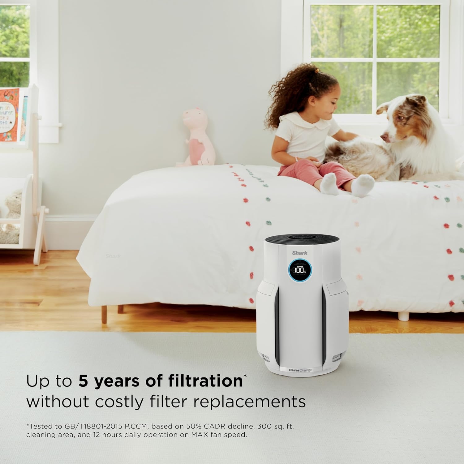 image:imageShark NeverChange Compact Pro Air Purifier HP071BRN Winter Fog For Bedroom Nursery Home Office Dorm HEPAExceeding Filter Captures Pollutants Pet Dander Dust Odor Smoke and MoreWhite 1400 sq ft