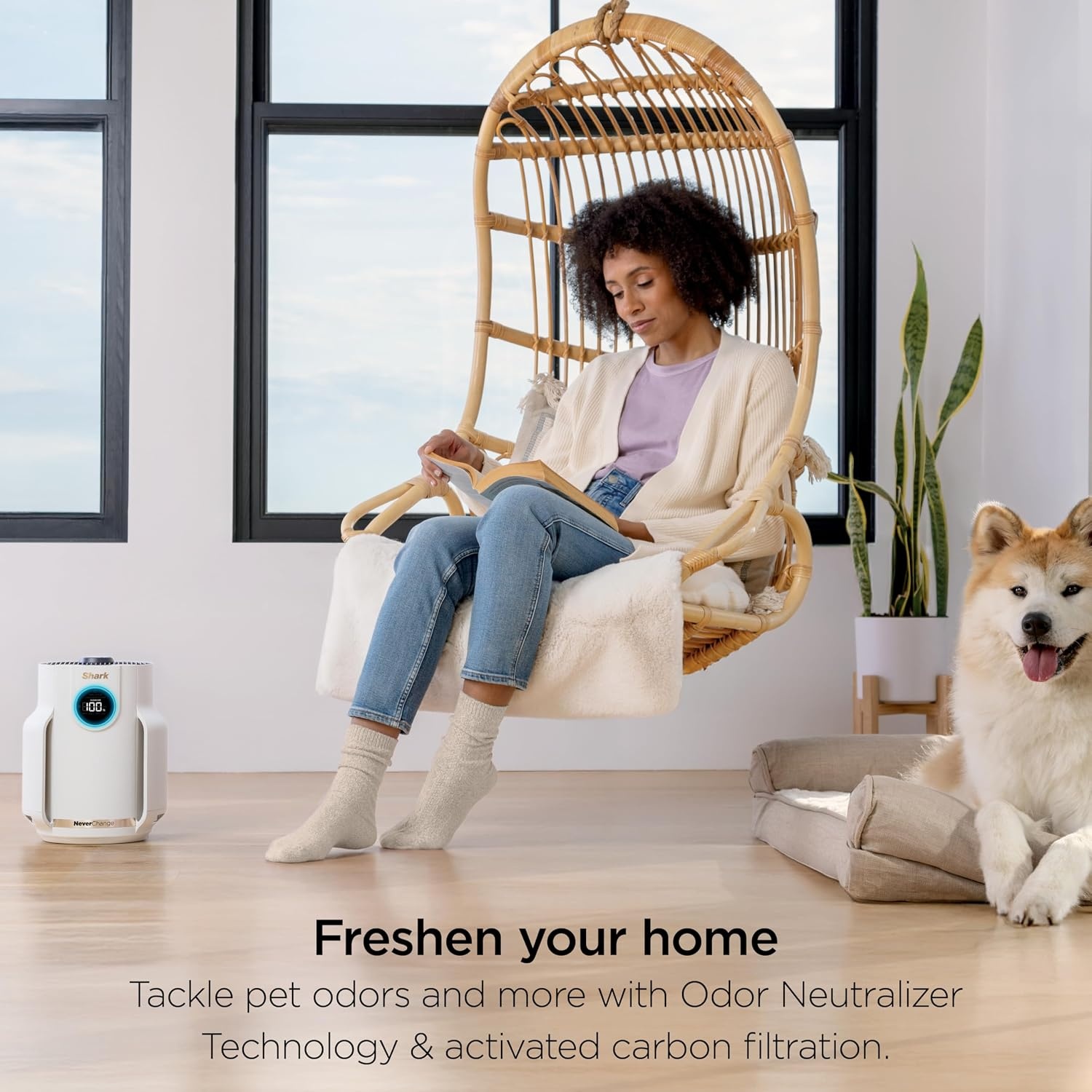 image:imageShark NeverChange Compact Pro Air Purifier HP071BRN Winter Fog For Bedroom Nursery Home Office Dorm HEPAExceeding Filter Captures Pollutants Pet Dander Dust Odor Smoke and MoreDove 250 sq ft