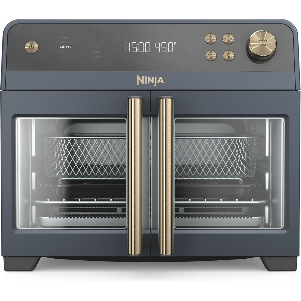 image:imageNinja French Door Premier Air Fry Oven 10in1 203 Qt Stainless FO101 450F cyclonic air PFASfree surface Air fry sear crisp bake broil toast dehydrateCyberspace