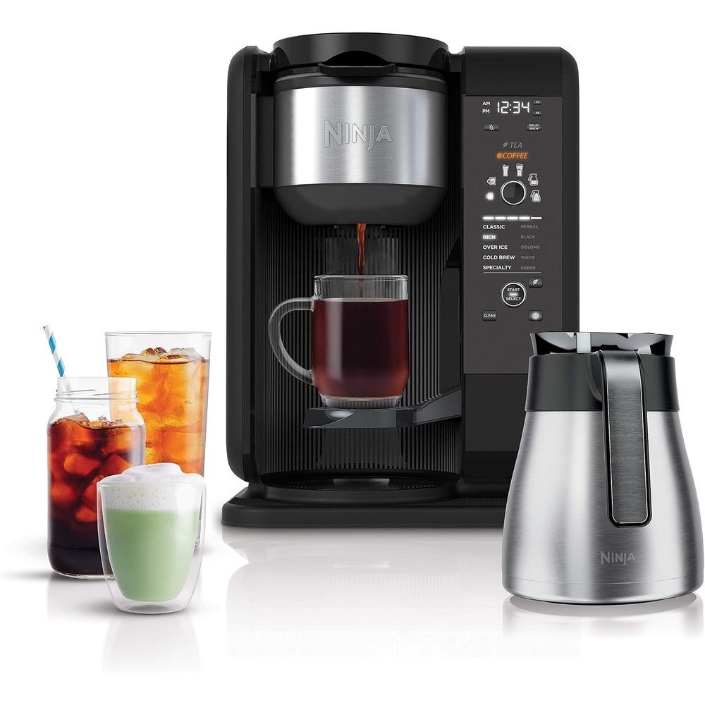 image:imageNinja Hot amp Cold Brewed System WThermal Carafe Coffee Maker Black CP307 Coffee and Tea Cold Brew Coffee 6 Brew Sizes 5 Brew Styles different Tea types Thermal Carafe