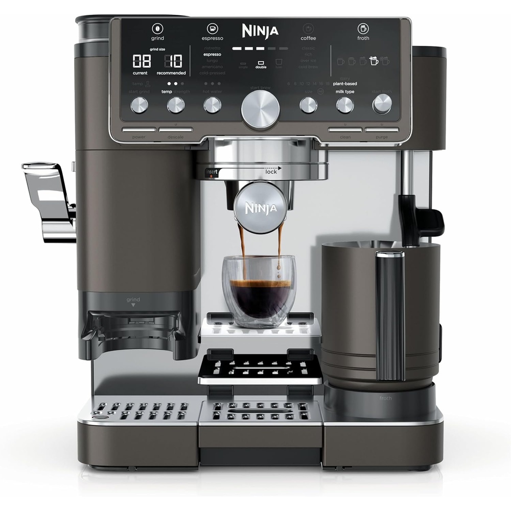 image:imageNinja Luxe Caf Pro Series Espresso Cold Brew Hot Water ES701 Drip Coffee Integrated Tamper Builtin Grinder HandsFree Frother for Cappuccinos Lattes Americanos Dairy or NonDairyMocha