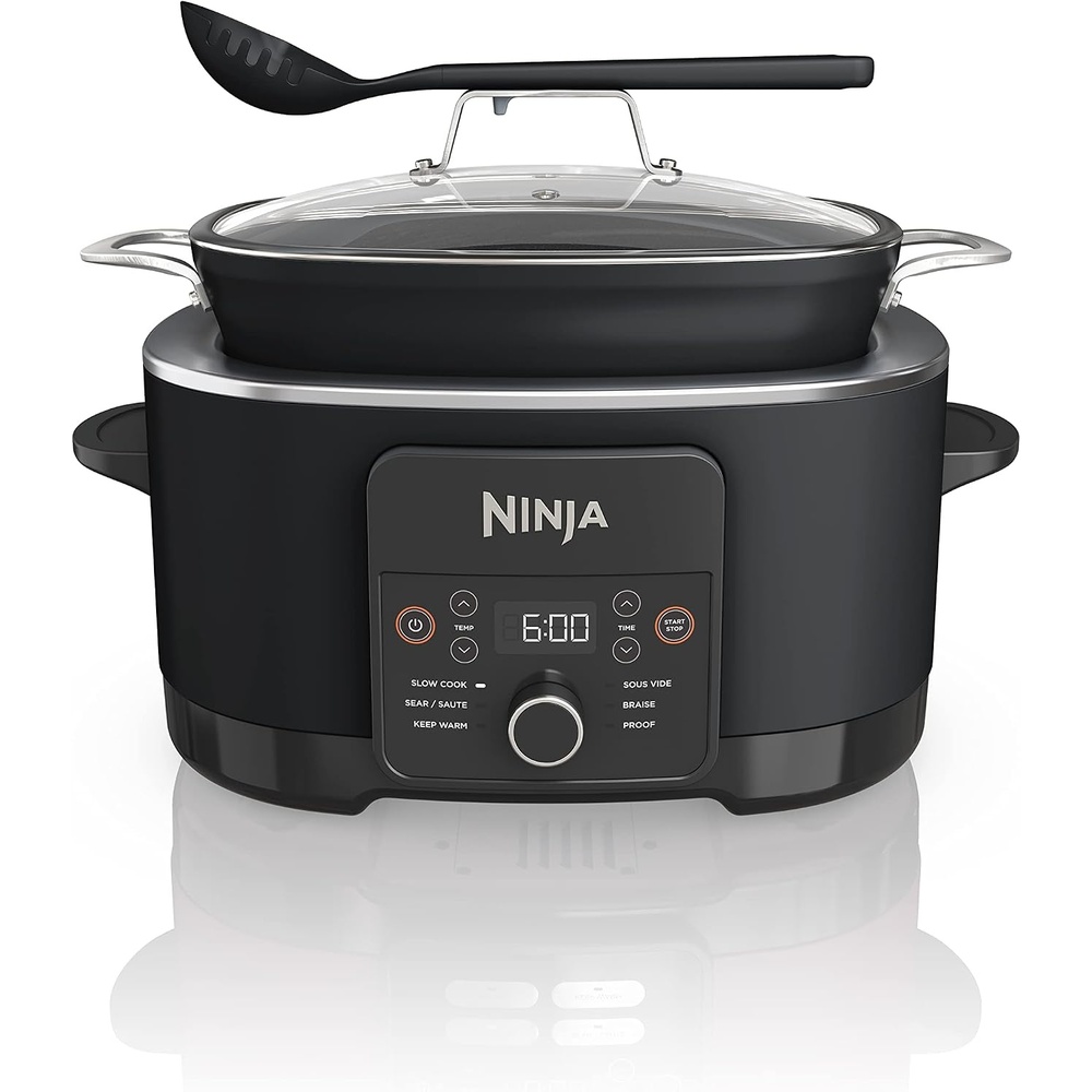 image:imageNinja PossibleCooker PRO 14in1 85qt Sea Salt Gray MC1001 14in1 replaces 14 appliances Triple Fusion Heat slow cook saut roast amp steam nonstick ovensafe pot to 500FBlack