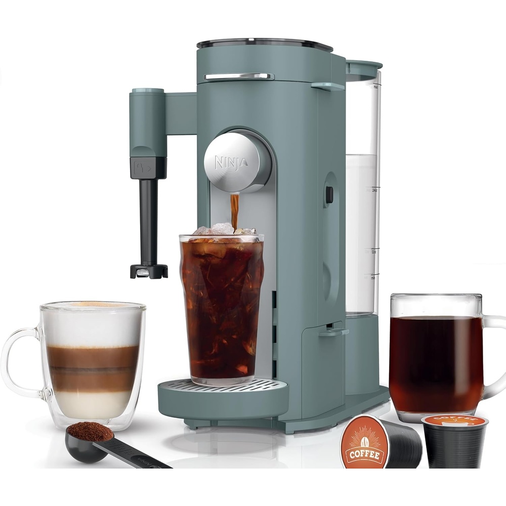 image:imageNinja Single Serve Coffee Maker Combo Machine KCup Pods and Grounds 4 Styles of Brewing up to 24 Oz Cup Sizes 56 Oz Removable Reservoir Black PB051StandardSage Green
