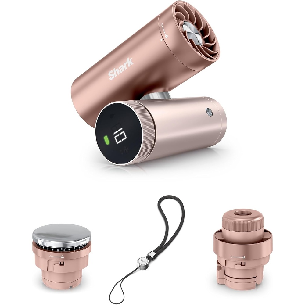 image:imageShark ChillPill 3in1 Fan Mist and Cooling Plate Haze FA022LV  3in1 Cooling System Handheld or Wearable Drops Skin Temp up to 16 Indoor  Outdoor DryTouch Mist 10 SpeedsRose Gold