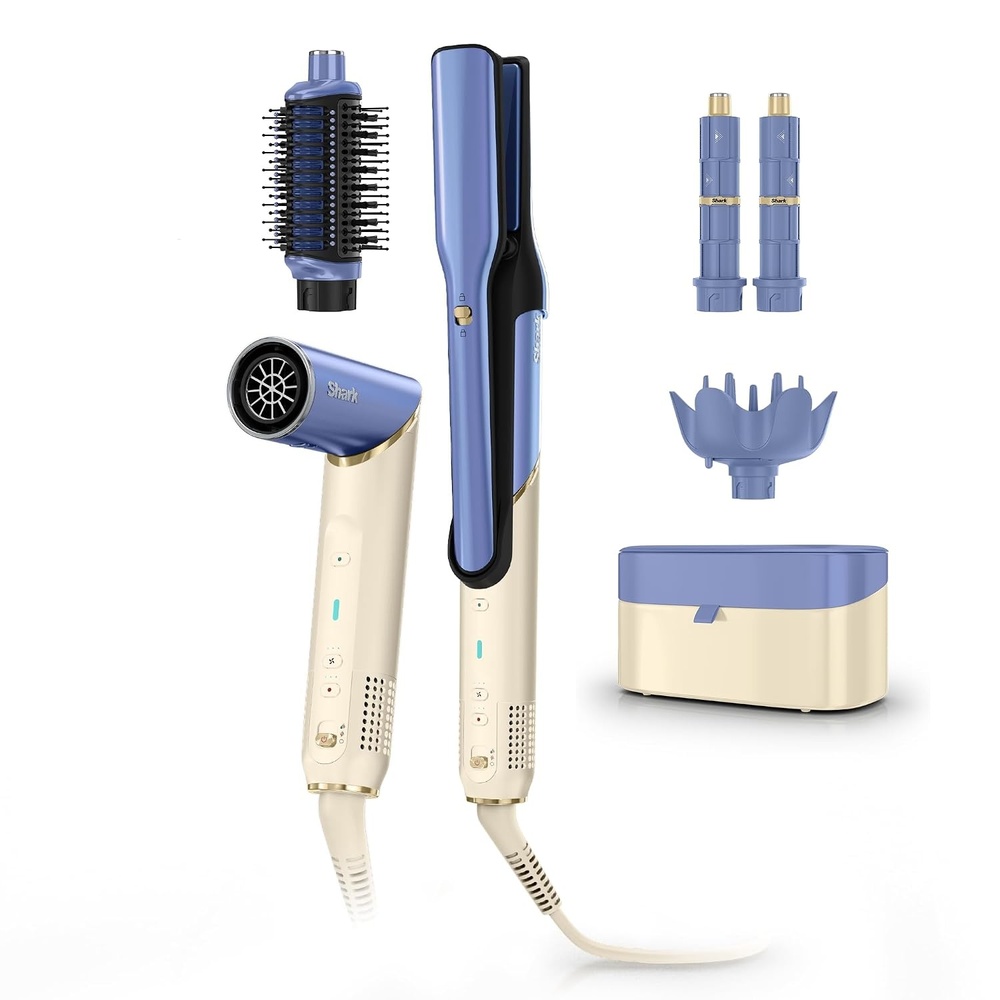 image:imageShark FlexStyle Glam CeramicPowerful Air StylingDrying System HD6052SPK Silki Straightener Glossi Air Glosser WideTooth Comb amp Diffuser Scalp ShieldStarlight Dream Special Edition