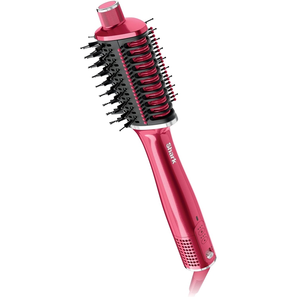 image:imageShark Glossi 2in1 Hot Tool amp Air Glosser Lychee Pink HT302PK 2in1 Hot Tool amp Air Glosser Dries Smooths amp Shines Hair in One Step Using Ceramic Plates amp Powerful AirflowRaspberry