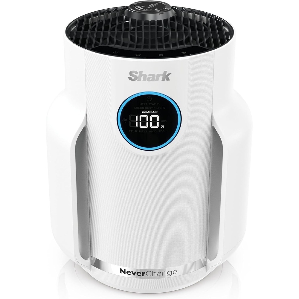 image:imageShark NeverChange Compact Pro Air Purifier HP071BRN Winter Fog For Bedroom Nursery Home Office Dorm HEPAExceeding Filter Captures Pollutants Pet Dander Dust Odor Smoke and MoreWhite 250 sq ft