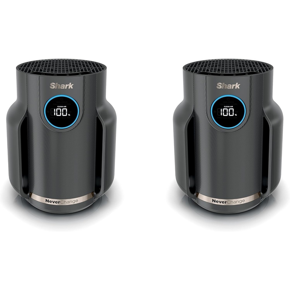 image:imageShark NeverChange Compact Pro Air Purifier HP071BRN Winter Fog  For Bedroom Nursery Home Office Dorm HEPAExceeding Filter Captures Pollutants Pet Dander Dust Odor Smoke and MoreDark Grey 250 sq ft  2Pack