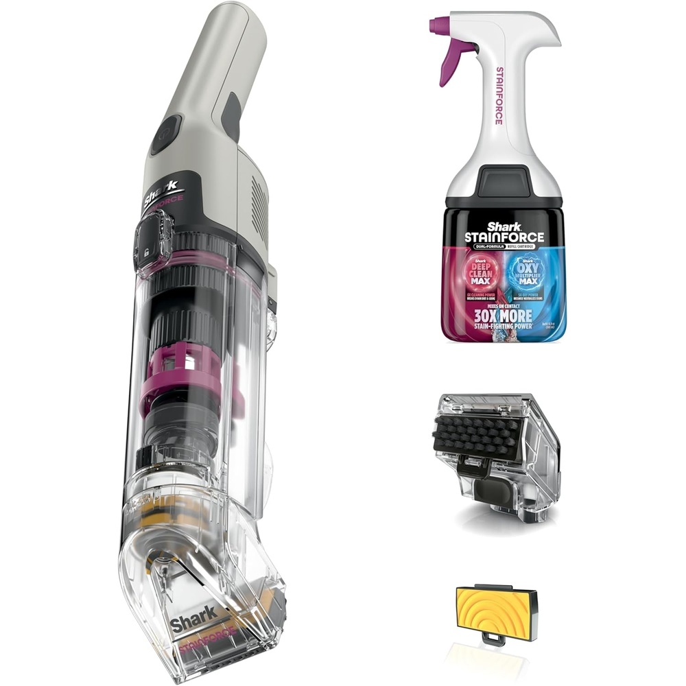 image:imageShark StainForce Cordless Stain Odor amp Urine Remover 1 Tool HX095BRN For Carpets Area Rugs Upholstery Cars amp Outdoors DualActivated Formula Stain Eliminator Tool BeigeStainForce w Stain Eliminator Tool No Caddy
