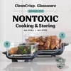 Ninja Crispi Glass Air Fryer, 4-in-1, Green, FN101SG | Max crisp, bake, air fry, recrisp, 450F max, 4 Qt and 6 Cup containers, PFAS-free glass(Cyberspace Gray)