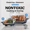Ninja Crispi Glass Air Fryer, 4-in-1, Green, FN101SG | Max crisp, bake, air fry, recrisp, 450F max, 4 Qt and 6 Cup containers, PFAS-free glass(Electric Cobalt)