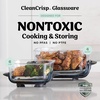 Ninja Crispi Glass Air Fryer, 4-in-1, Green, FN101SG | Max crisp, bake, air fry, recrisp, 450F max, 4 Qt and 6 Cup containers, PFAS-free glass(Sage)
