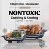 Ninja Crispi Glass Air Fryer, 4-in-1, Green, FN101SG | Max crisp, bake, air fry, recrisp, 450F max, 4 Qt and 6 Cup containers, PFAS-free glass(Stone)