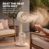 Shark FlexBreeze Pro Mist 2-in-1 Fan with Integrated Mist, White, FA302WH | Corded/Cordless, Pedestal to Tabletop, up to 24-Hr Battery, up to 70 Ft of Power, 5 Speeds, with Integrated Misting Tank(Butter (FlexBreeze ProMist w/ Portable Tank))