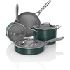 Ninja Ceramic Cookware Set, 11-Piece Kitchen Set, Navy Blue, CW49011 | Extended Life with Comfort Grip, Nonstick Fry Pans, Pots, PTFE Free, Oven & Dishwasher Safe, Stovetop Compatible(Green)