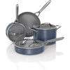 Ninja Ceramic Cookware Set, 11-Piece Kitchen Set, Navy Blue, CW49011 | Extended Life with Comfort Grip, Nonstick Fry Pans, Pots, PTFE Free, Oven & Dishwasher Safe, Stovetop Compatible(Midnight Blue)