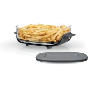 Ninja 6-Cup CleanCrisp Glass Container & Storage Lid, Crispi, XSKSFN6CUP | 450F rated, PFAS and PTFE free, Microwave, freezer and dishwasher-safe(2.5 QT)