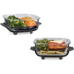 Ninja 6-Cup CleanCrisp Glass Container & Storage Lid, Crispi, XSKSFN6CUP | 450F rated, PFAS and PTFE free, Microwave, freezer and dishwasher-safe(6 Cup (2pk))