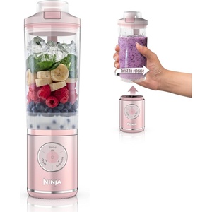 Ninja Blast Max Portable Blender, Twist & Go, 22oz, Navy, BC251NV | Twist & Go removable 22-oz vessel. Auto-iQ Crush & Smoothie programs, cordless. Dishwasher safe, leakproof lid.(Pink)