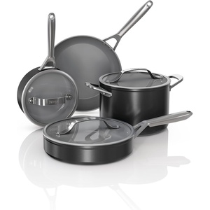 Ninja Ceramic Cookware Set, 11-Piece Kitchen Set, Navy Blue, CW49011 | Extended Life with Comfort Grip, Nonstick Fry Pans, Pots, PTFE Free, Oven & Dishwasher Safe, Stovetop Compatible(Black)