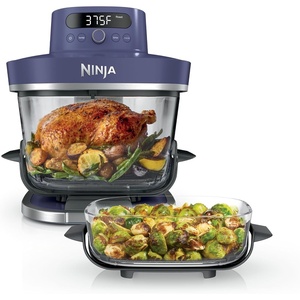 Ninja Crispi Pro Glass Air Fryer, 6-in-1, Cyberspace, AS101CY | Max crisp, air fry, bake, roast, recrisp, dehydrate, 1800W, 450F max, 6Qt, 2.5Qt containers(Deep Amethyst)