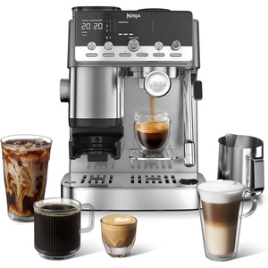 Ninja Luxe Café Mini, Espresso Machine & Drip Coffee, Stainless, ES301 | Built-in Burr Grinder, Precision Scale & Manual Steam Wand, Lattes, Cappuccinos & More(Luxe Café Mini Plus AutoFroth)