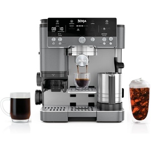 Ninja Luxe Café Premier Espresso & Rapid Cold Brew, Gunmetal, ES601GM | Drip Coffee, Built-in Coffee Grinder, Hands-Free Milk Frother, Assisted Tamper for Cappuccinos & Lattes(Gunmetal)