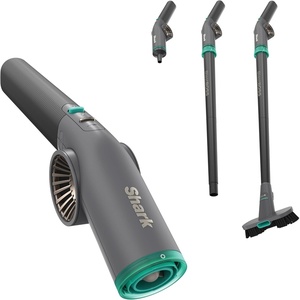 Shark BlastBoss, All-in-One Air Blasting System with BlastBroom, AB2111 | Precision Nozzle, Extension Wand, Indoor/Outdoor Cleaning, 0-190 MPH, Cordless Handheld Blower, Rechargeable, Charcoal(Charcoal)