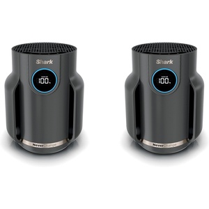 Shark NeverChange Compact Pro Air Purifier, HP071BRN, Winter Fog | For Bedroom, Nursery, Home Office, Dorm, HEPA-Exceeding Filter, Captures Pollutants, Pet Dander, Dust, Odor, Smoke, and More(Dark Grey (250 sq. ft) – 2-Pack)