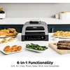 Ninja® Foodi® 6-in-1 Indoor Grill & Air Fryer, 500°F, Black/Silver, EG201 | Cyclonic Grilling, 500°F Surround Searing for char-grilled marks, virtually smoke-free. 6-in-1: Grill, Air Fry, Roast & more.(6-in-1 w/ probe)