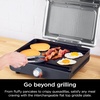 Ninja® Sizzle™ Indoor Grill & Griddle, 14”, 500°F, Grey/Silver, GR101 | Interchangeable nonstick grill & griddle plate, dishwasher-safe lid, 500°F edge-to-edge heat for perfect char-grilled marks.(14 Inch)