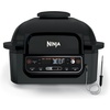 Ninja® Foodi® 6-in-1 Indoor Grill & Air Fryer, 500°F, Black/Silver, EG201 | Cyclonic Grilling, 500°F Surround Searing for char-grilled marks, virtually smoke-free. 6-in-1: Grill, Air Fry, Roast & more.(5-in-1 Premium w/ probe)