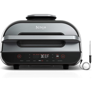 Ninja® Foodi® 6-in-1 Indoor Grill & Air Fryer, 500°F, Black/Silver, EG201 | Cyclonic Grilling, 500°F Surround Searing for char-grilled marks, virtually smoke-free. 6-in-1: Grill, Air Fry, Roast & more.(6-in-1 Smart XL)