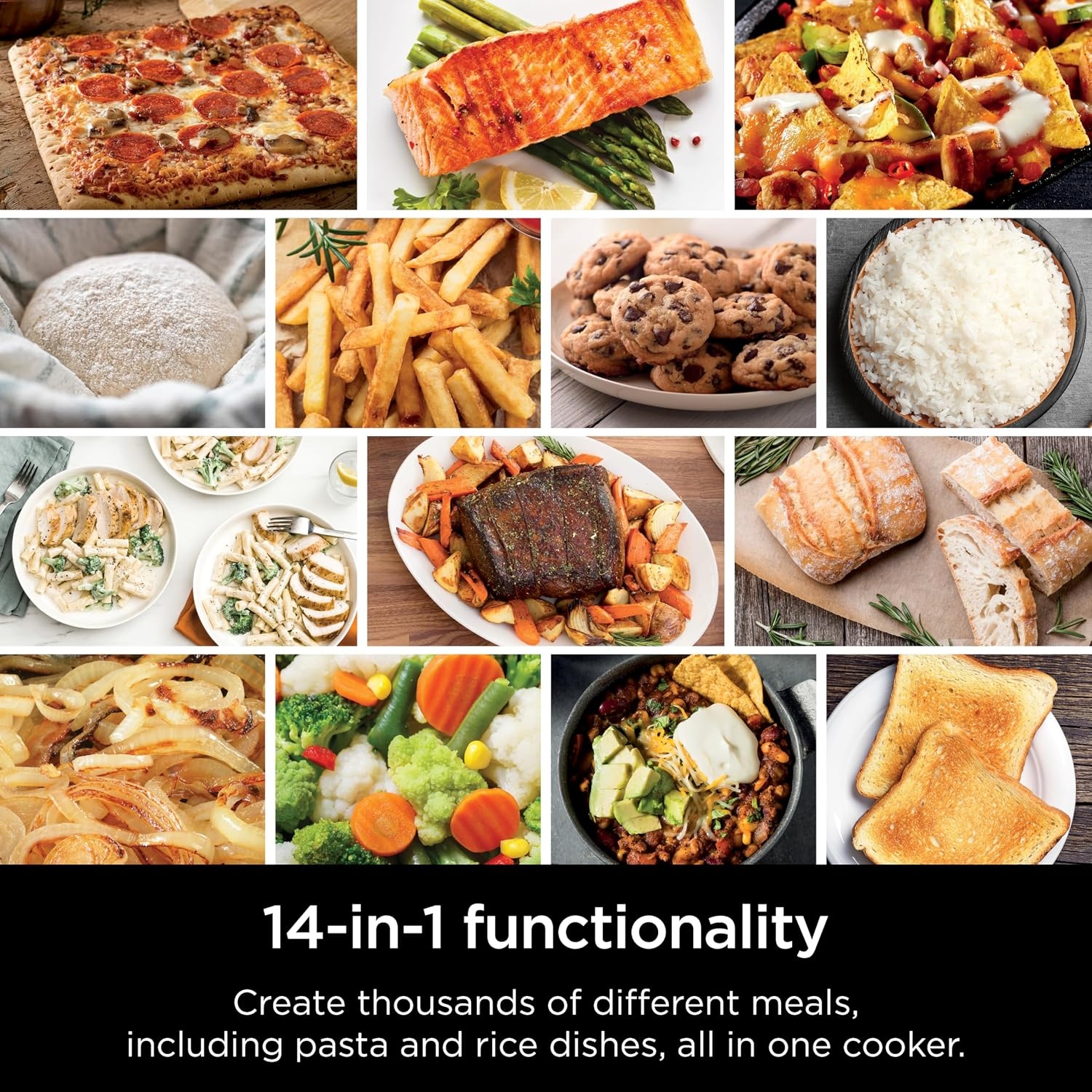 image:imageNinja Combi AllinOne Multicooker amp Air Fryer Stainless Steel SFP701 Cooks complete family meals in 15 mins HyperSteam Air Fry 14in1 Bake Roast Slow Cook amp more 3 accessories includedMulticooker