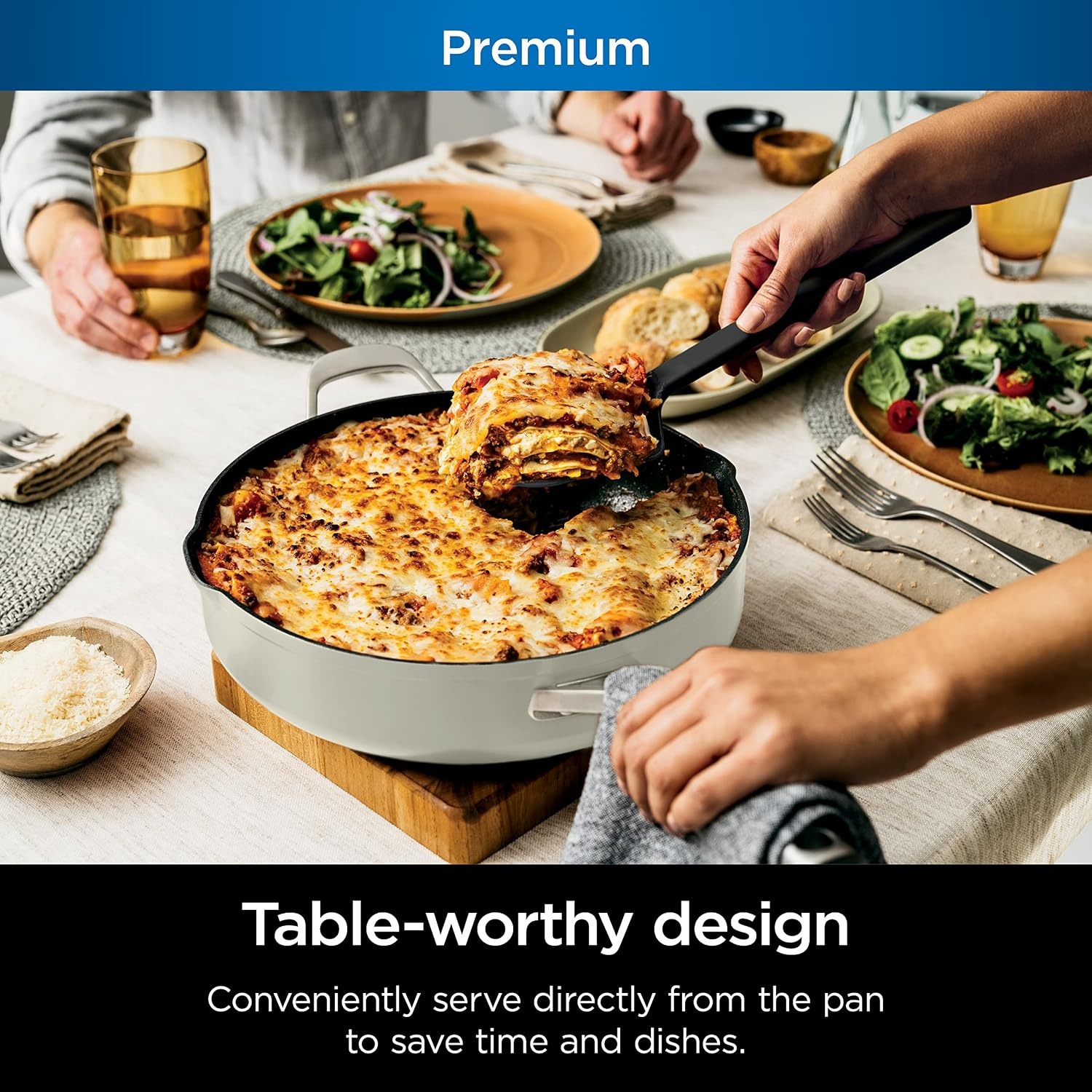 image:imageNinja Cookware Steamer Strainer Basket Glass Lid and Spatula Foodi NeverStick PossiblePan Premium Set with 4Quart Capacity Pan Nonstick Durable Oven Safe Cookware Cherry Tart CW102BLVanilla Bean